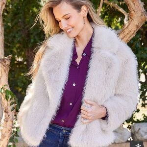 Chic Cream Teddy Jacket for Women